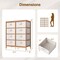 Bedroom 8-Drawer Storage Dresser with Foldable Fabric Bins and Wicker Frame
